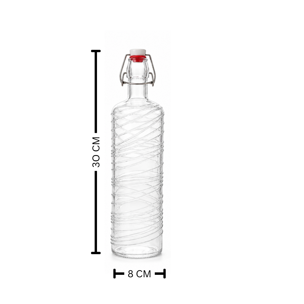Glassence Elite Swing 1000 ml Glass Water Bottle - Pack of 2