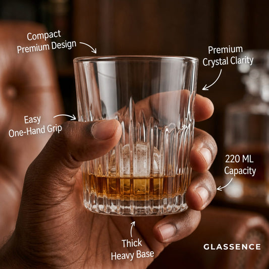 Glassence Compact Premium Whiskey Glass Set (pack of 6)