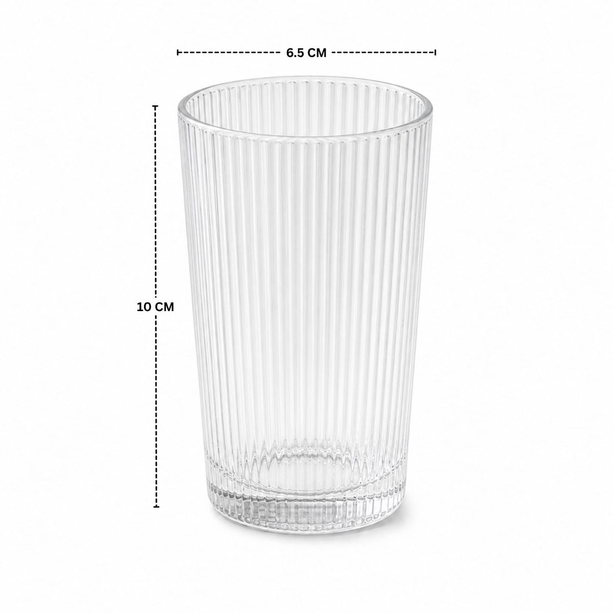 Glassence Elite Ribbed Water & Juice Glass Set - Pack of 6