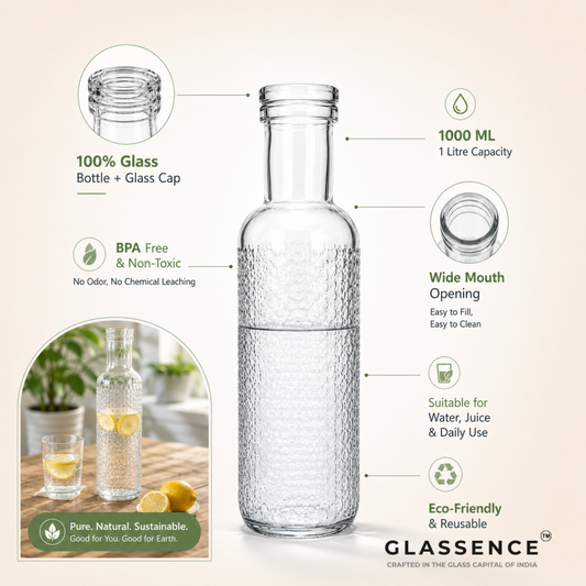 Glassence Elite Dewdrop Glass Water Bottle