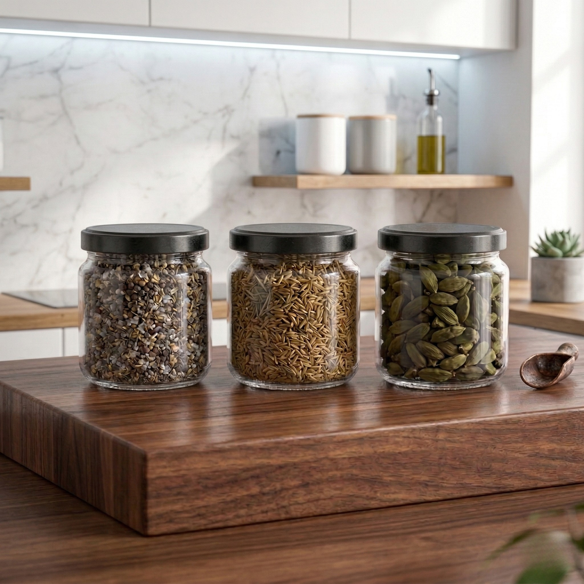 Glassence Classic Storage Glass Jar 350 ml - Pack of 3