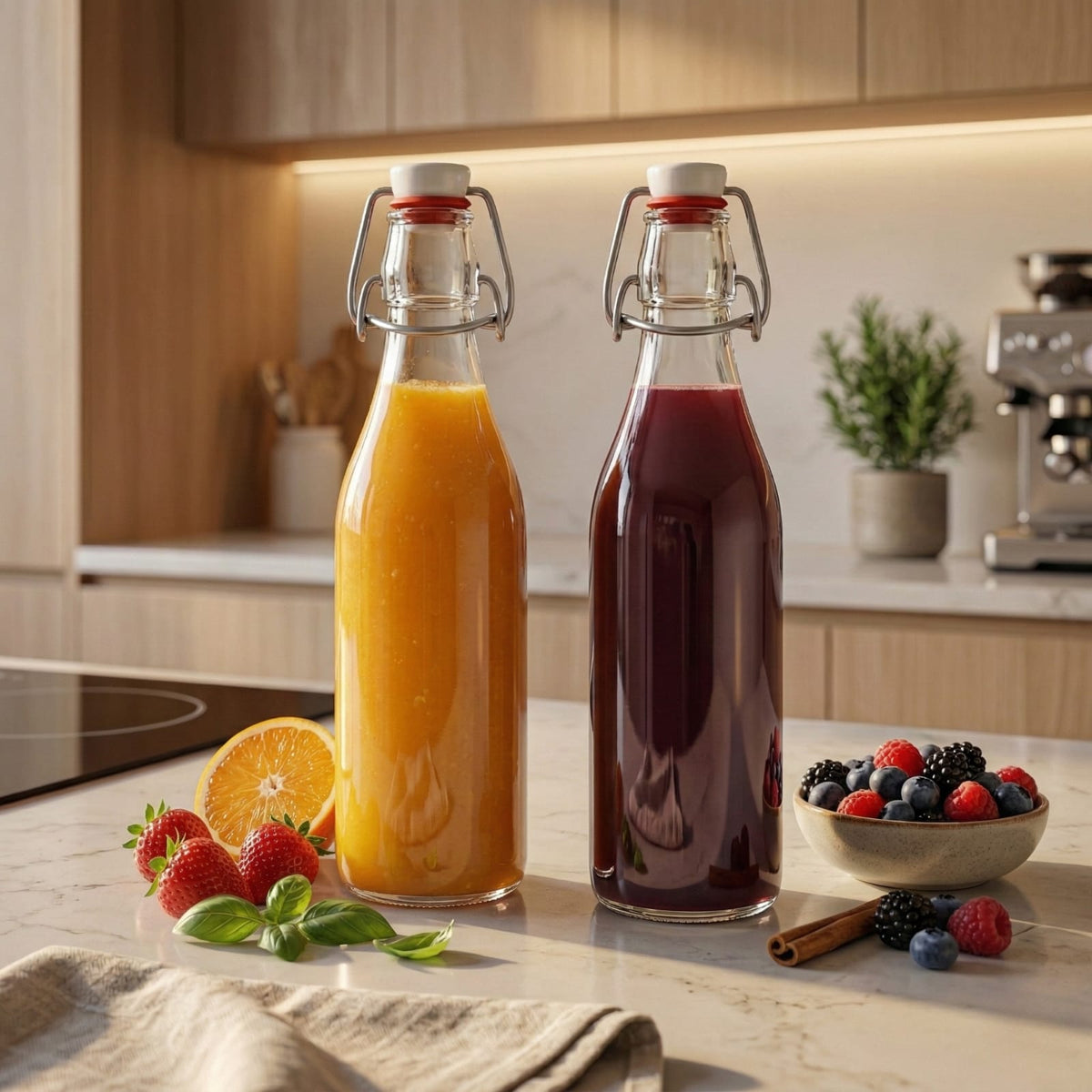 Glassence Classic swing Glass water bottle 1000ml