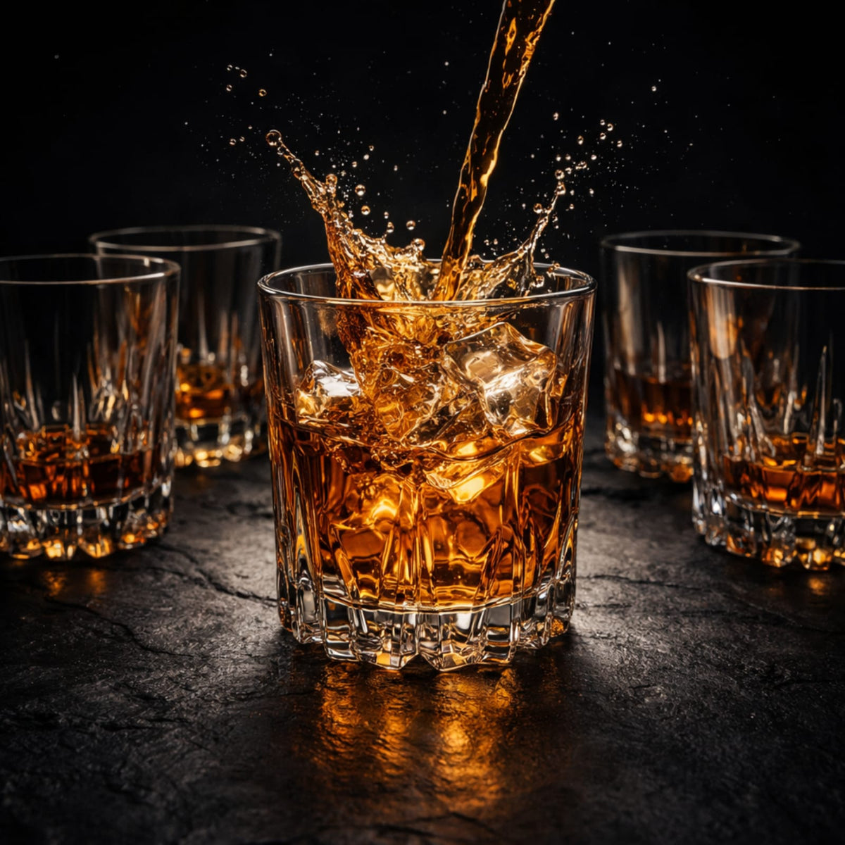 Glassence CutRock Whiskey Glass set ( pack of 6)