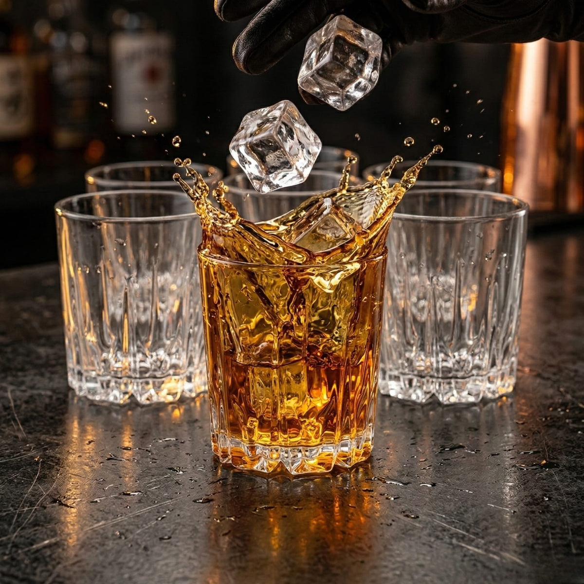 Glassence CutRock Whiskey Glass set ( pack of 6)