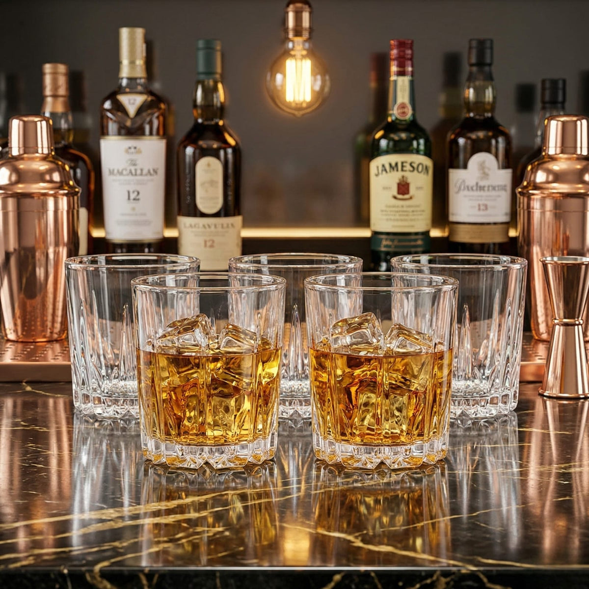 Glassence CutRock Whiskey Glass set ( pack of 6)