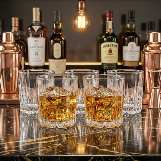 Glassence CutRock Whiskey Glass set ( pack of 6)