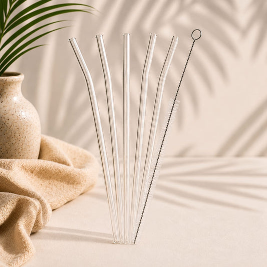 Glassence Glass Straw With Straw Cleaner - Pack Of 5