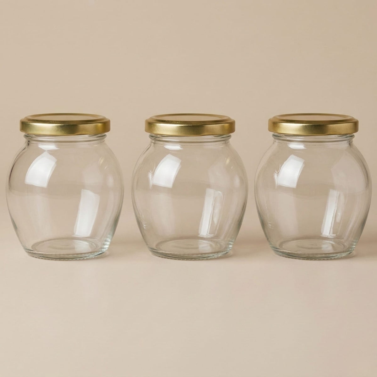 Glassence classic traditional storage glass jar 300ml (pack of 3)